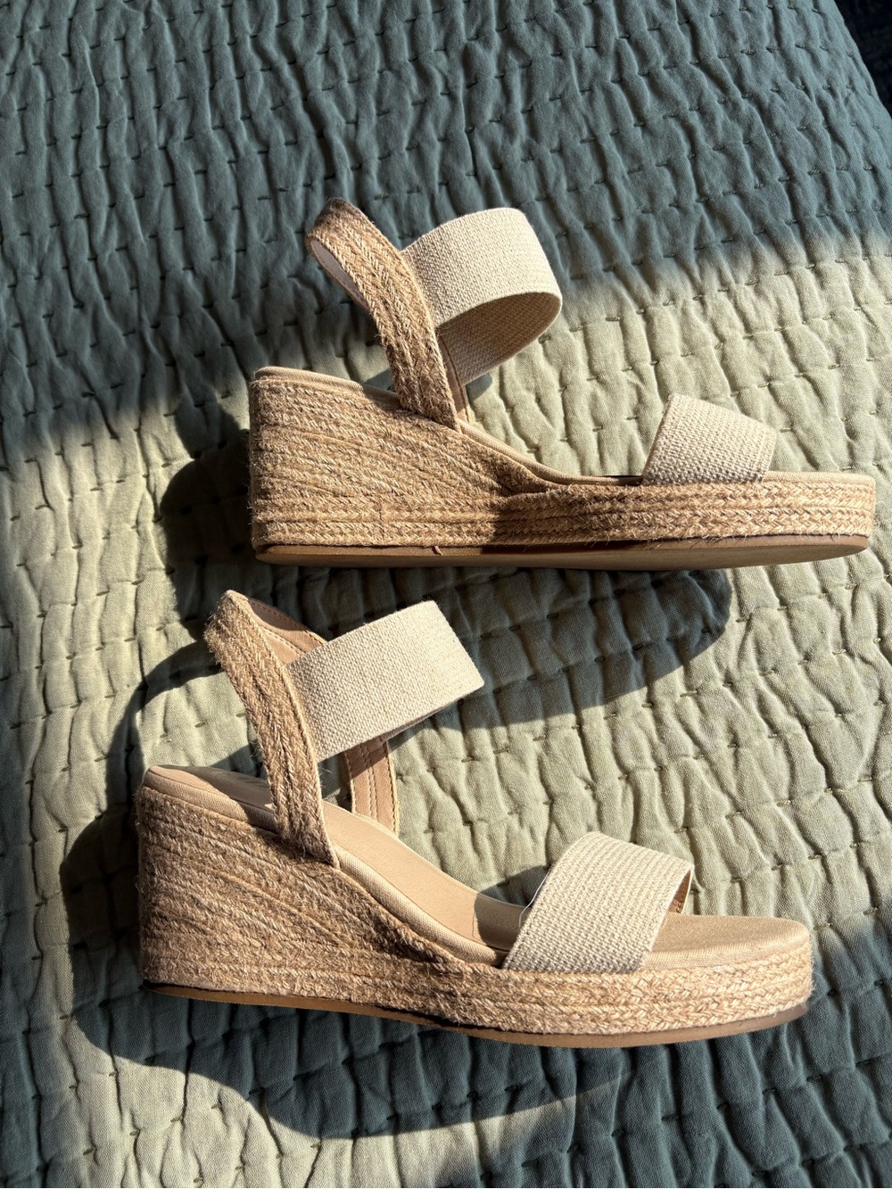 MIA Beige Espadrille Wedge Sandals - Women's Neutral Wedge size 10. NWOTs